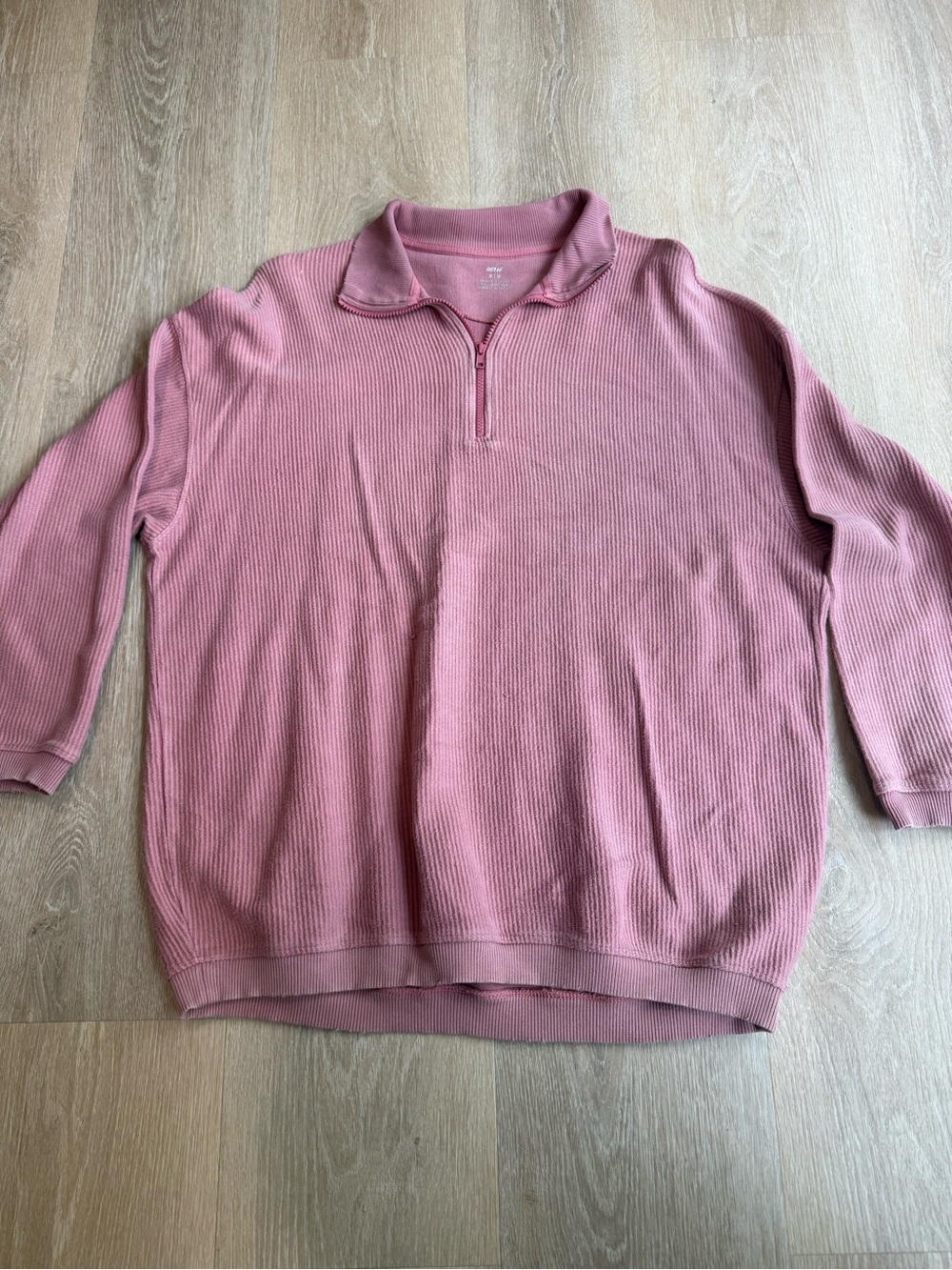 Aerie Oversized Pink Half-Zip Ribbed Pullover